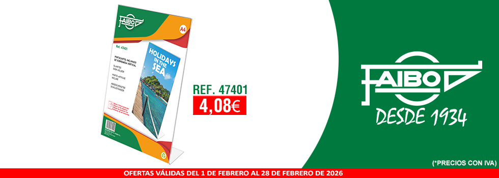 PORTACARTEL INCLINADO DE SOBREMESA A4 VERTICAL