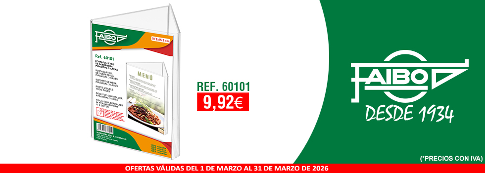 PORTAFOLLETOS SOBREMESA PIRAMIDAL 3 CARAS