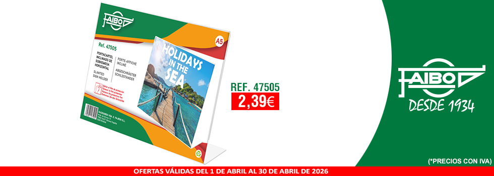 PORTACARTEL DE MESA INCLINADO HORIZONTAL A5